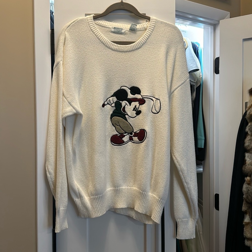 Vintage Mickey Mouse golfer sweater
